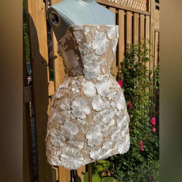 🆕 BRONX & BANCO 🧿 NWOT Jasmine Maraya White Mini Dress - Sz M US 6 - Picture 4 of 16